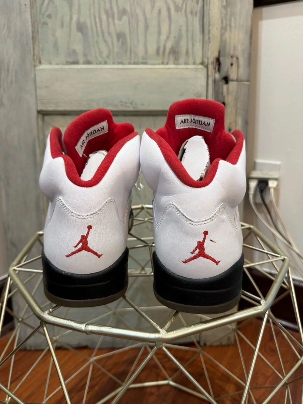 Nike Air Jordan V 5 Retro White Fire Red Black 2020 Silver Tongue Size 11